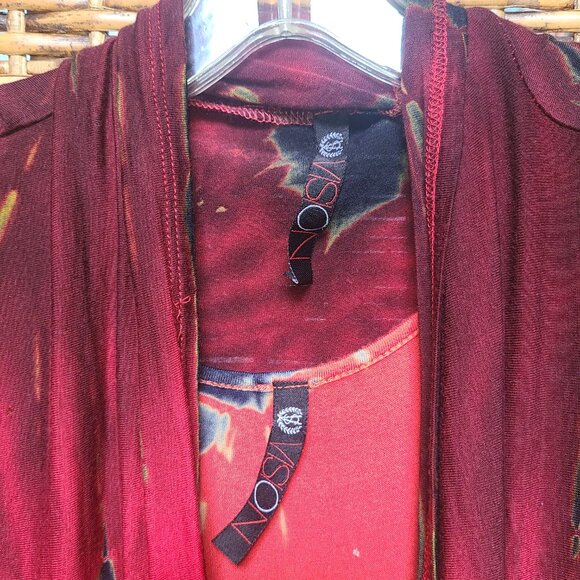 VS Visions Maxi Dress & Jacket Red Black Tie Dye Medium USA Made Possible VTG - Picture 3 of 7